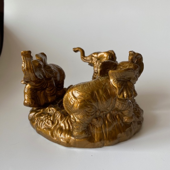 Vintage CIRCLE OF ELEPHANTS Ceramic Pillar Candle Holder - Picture 2 of 7